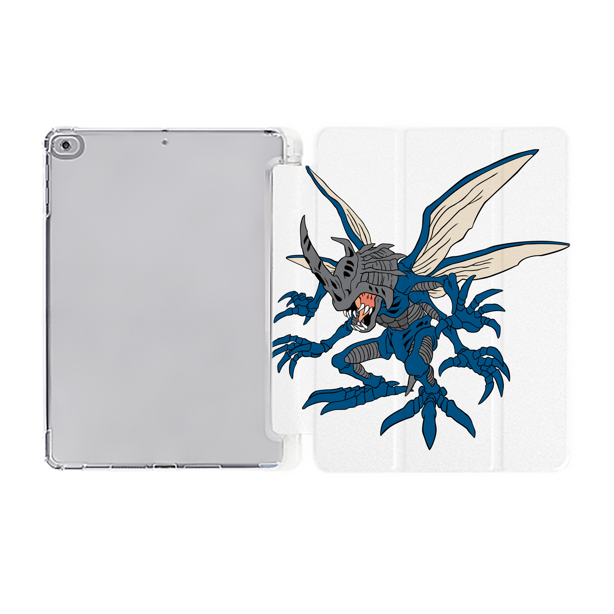 （画像用） Digimon デジタルモンスター/デジモン IPad ケース ペン収納付き 三つ折りスタンド PUレザー×シリコン 対応機種9.5/10.5/10.9インチ
